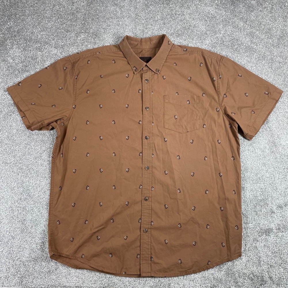 Prana Button Up Shirt Mens XXL Rock Climbing Bouldering Carabiner Organic Cotton